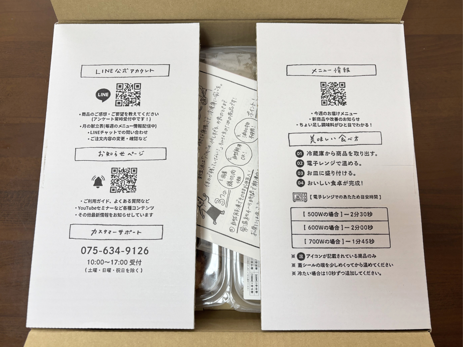 シェフの無添つくりおき箱の中身とガイド